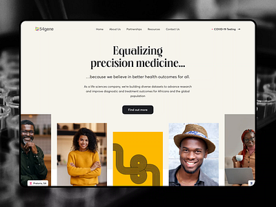 54 Gene - Web UI biotech company gene editing genomics medical landing page medical ui design minimal serif typography ui design uiux web design