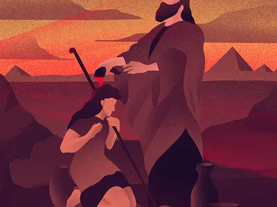 David Illustration for Pray.com audiobook biblical christian cover cover art cover design david dreamy editorial grainy illo illustration jesus jesus christ mood red religious story sunset vintage