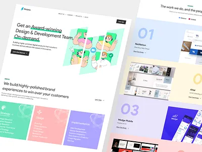 Ninjass - Landing Page agency branding creative design design team digital agency flat landing page logo minimal modern portfolio product studio team trendy ui ux web design website