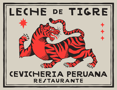 Leche de Tigre branding brooklyn ceviche cevicheria cocina cooking design illustration leche de tigre mexico tiger tigre