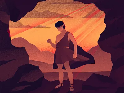 David Illustration for Pray.com audiobook bible christ christian cover cover art cover design david editorial grainy illustration jesus mood noise red religion religious story sunset vintage