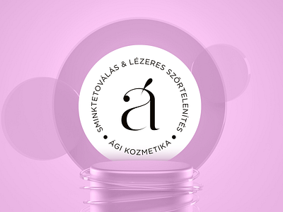 Ági Cosmetics Logo beauty brand brand identity branding clen cosmetics emblem femine feminime graphic design logo logodesign logos logotype minimal pink spa typography vector woman