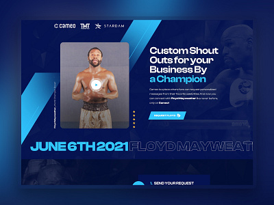 Cameo - Floyd Mayweather cameo concept design floyd mayweather landing page landingpage ui uidesign uiux webdesign website design