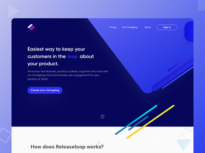 Changelog- Landing Page figma landing page marketing page uidesign uiux visual design web web app web page website