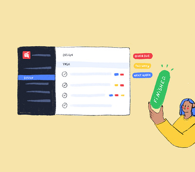 Task Management asana blog branding character clickup design illustration ilustración ilustration ipadpro monday procreate task management tasks ui