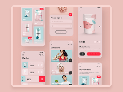 Vitamins shop for women afrowoman app banner care design dribbble grlpwr health medicine mobile app pills selfcare shop shopping sport ui ui ux design web woman