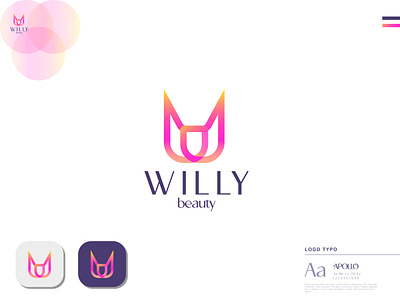 willy beauty logo-w lettermark brand logo branding custom logo lettermark minimalist wordmark