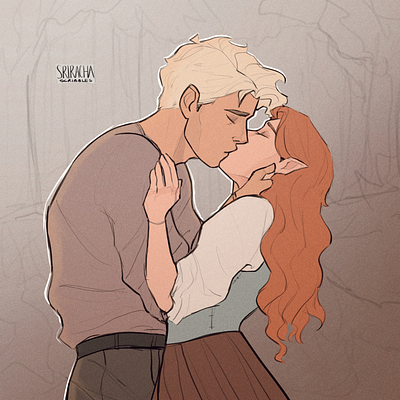 Peter and Piper Kisses cartoons character design characters concept art design fantasy illustration portrait