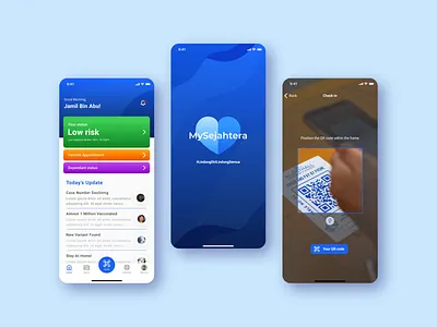 MySejahtera UI Redesign app branding concept design minimal mobileapp redesign concept screendesign ui uidesign uiux ux visual