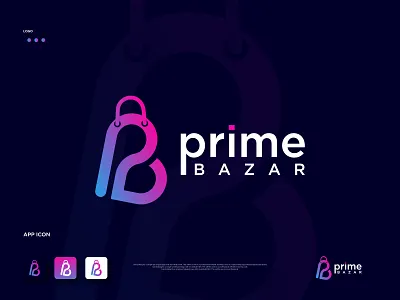 P + B Shop Modern Letter Logo Mark b logo brand identity branding cart logo design ecommerce logo flat logo gradient logo illustration logo logo and branding logo design logo designer minimal logo modern logo online shop logo p logo pb logo shop logo vector