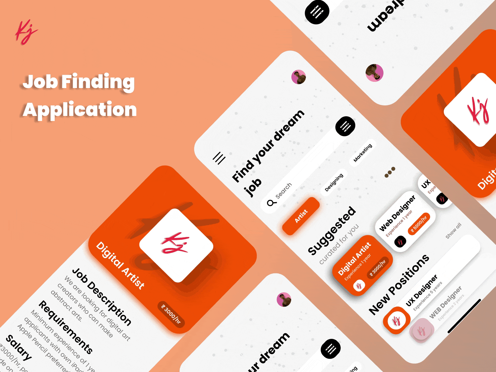 Job Finding Application-UI/UX by Khushal Jain on Dribbble