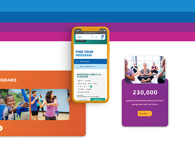 YMCA Website - Mobile Responsive brand identity branding design graphic design illustration website