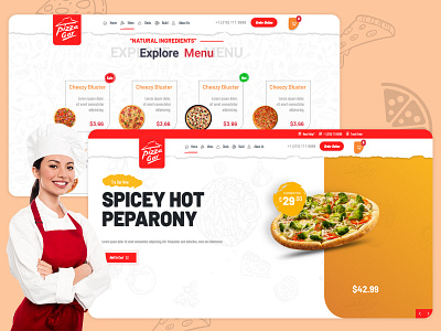 Pizza Food Web Application app branding design landing landing page landingpage page design template ui web webapp