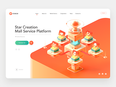 STARCM_Mall Service 3d business c4d design mall platform service shopping web