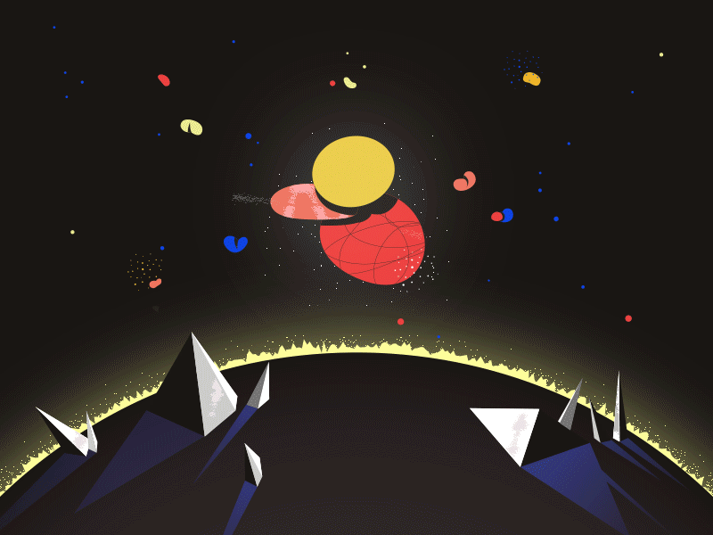 Planet animation illustration motion design motion graphics
