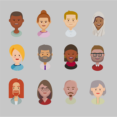 Faces illustration learning vector
