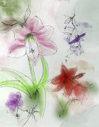 Flowers in Watercolor flowers garden light nature nurture paint soft watercolor