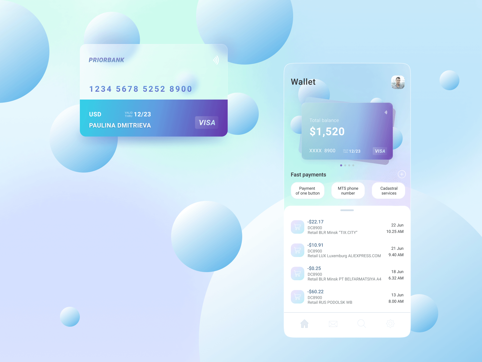 Banking Mobile App app banking belarus design figma motion