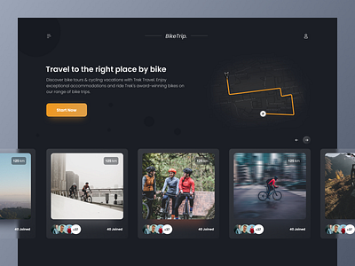 Bike Travel Web design clean dark design gagi glass ui ux web webdesign