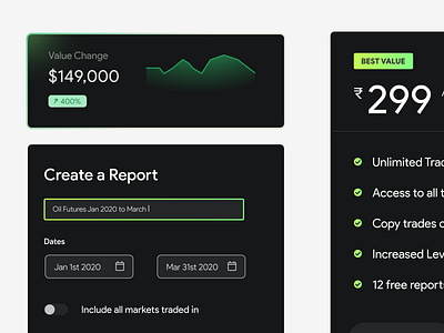 Trading App Components aurora branding design elements design system gradient mobile oil trading pricing report trading trading app ui ui components ui ux