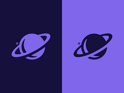 Space Man branding icon logo logomark mark outer space planet purple saturn space symbol vector