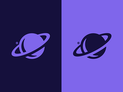 Space Man branding icon logo logomark mark outer space planet purple saturn space symbol vector