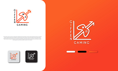 GIFFEN GAMING arts black branding creative design flat fun games gaming illustration logo logo design minimal minimalist logo ui unique white