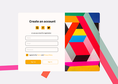 Creating an account page. minimal signin signup uidesign webpage webui