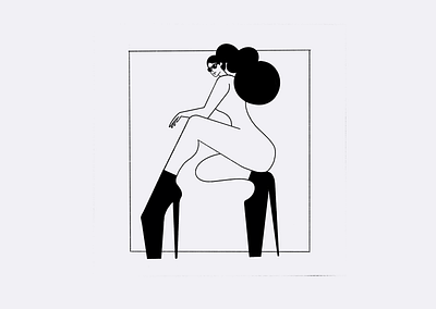 Pose brand branding character heels illustration illustrator model pole pose shoes