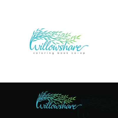 WillowShare logo agency website art books store logo branding design dribbble graphic design icon illustration illustrator logo print and sell coloring books typography ui vector web website willow tree logo