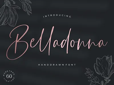 Belladonna branding classic design elegant fashion feminine flawless font handwritten handwritting illustration lettering logo luxury modern organic romantic script sweet wedding