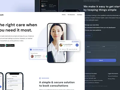 TeleDoc Homepage Design app designer mobile app mobile app design mobile design web design web design agency