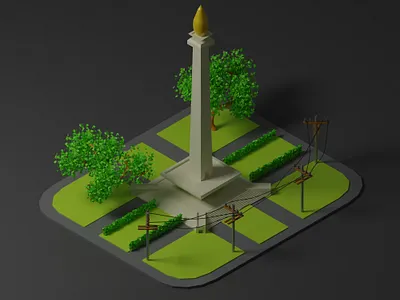 Monas 3d 3d illustration 3d modeling animation blender bogor design graphic design illustration indonesia isometric jakarta monas wira wira buana wirabuana