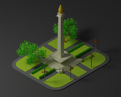 Monas 3d 3d illustration 3d modeling animation blender bogor design graphic design illustration indonesia isometric jakarta monas wira wira buana wirabuana