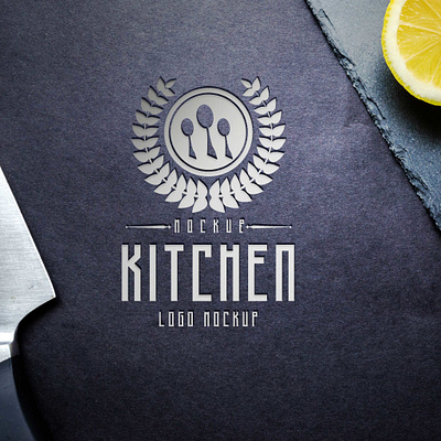 Restaurant Kitchen Logo Mockup design free illustration kitchen kitchen mockup latest logo logomockup mockup mockup design premium psd psd mockup restaurant