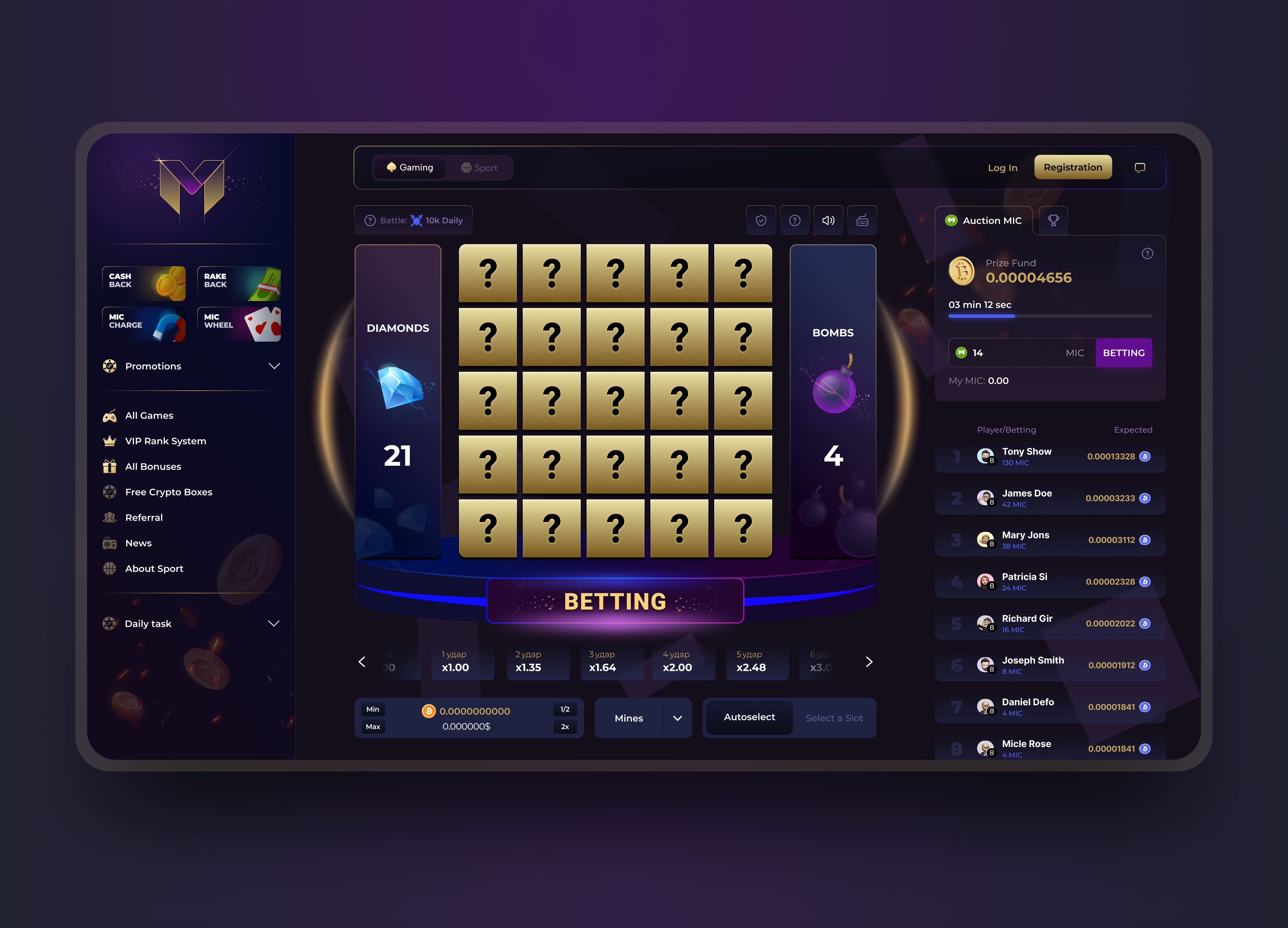 Game crypto casino betting blockchain blue casino crypto currency game money poker roulette slots spins trend ui violet vip web
