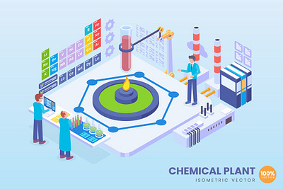 Isometric Chemical Plant Concept 3d 3d animation 3d art 3d character 3d illustration agency app business concept conceptual development flat illustration illustrations landing landing page page technology vector web