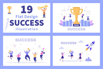 19 Success Flat Design Illustration flatdesign illustrations success vector