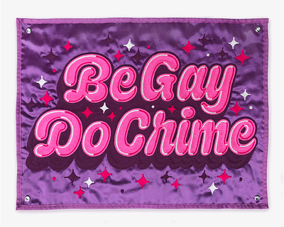 Be Gay Do Crime chainstitch crime custom type dimension embroidery fundraiser gay letter lettering lgbtq queer script typography