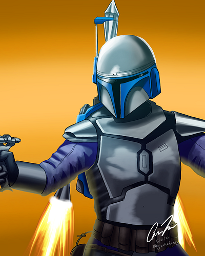 Jango Fett digital art digital illustration fan art illustration