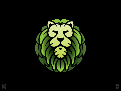 Green Lion animal courage head king leaves lion majesty mane nature wild wisdom