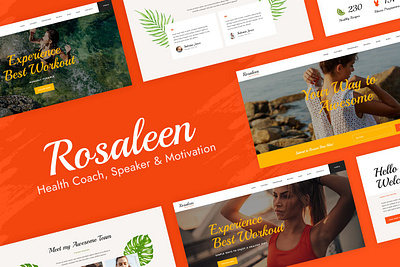 Rosaleen - Health Coach & Motivational Speaker Elementor Templat app design development elementor kit health lifestyle template templates theme themes ui ui design ux ux design web design web development website wordpress wordpress theme wordpress themes