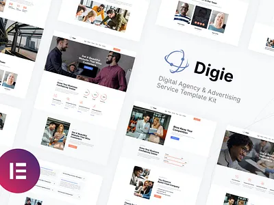 Digie | Digital Agency & Advertising Service Elementor Template advertising agency app business digie digital elementor elementor kit elementor theme presentation template theme themes ui ux ux design wordpress wordpress template wordpress theme wordpress themes