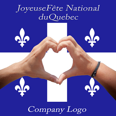 web banner: Joyeuse Fête National du Quebec graphic design greeting card student project