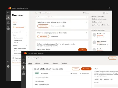 Mastercard B2B Data Science Services design ui ux web