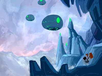 Citadel Sentries search out The Last Ginger environment painting illustration procreate speed painting web comic