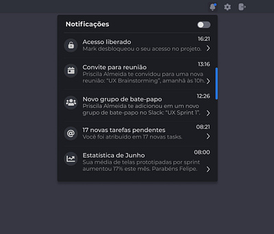 Barra de notificações graphic design notifications ux uxdesign