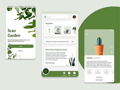 ScanGarden - plant app app app desing design design ux interaction mobile