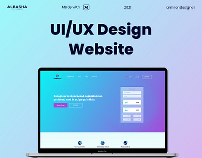 Website Design | Albasha Money Transfer app arabic bank card cost creative design finance gradient layout money simple transfer ui violet website