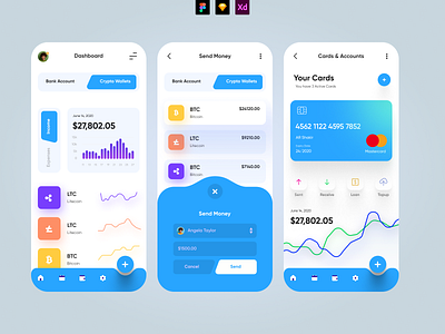 Finance App - Mobile UI app app design finance financeapp interface lightui minimal app mobile mobile app mobile design mobile ui mobileapp mobileui modern shadows ui uiux ux